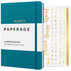 Undated Weekly & Monthly Planner, Hardcover (5.7 in x 8 in)