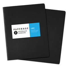 2 Pack Stitchbound Notebooks (Lined or Blank, 7.5 in x 9.5 in)