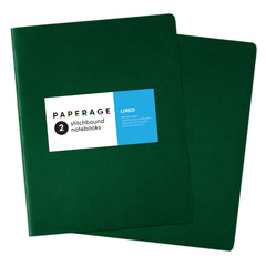 2 Pack Stitchbound Notebooks (Lined or Blank, 7.5 in x 9.5 in)