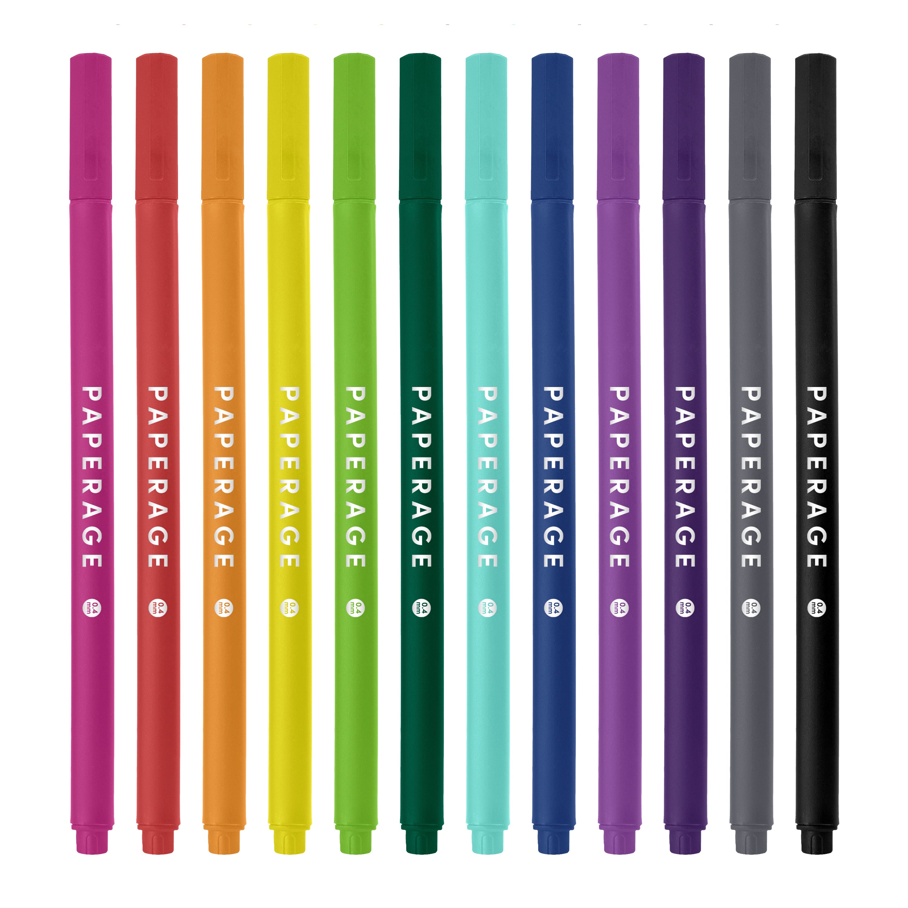 12 Pack Felt Tip Fine Line Marker Pens (0.4 mm Extra Fine Tip)