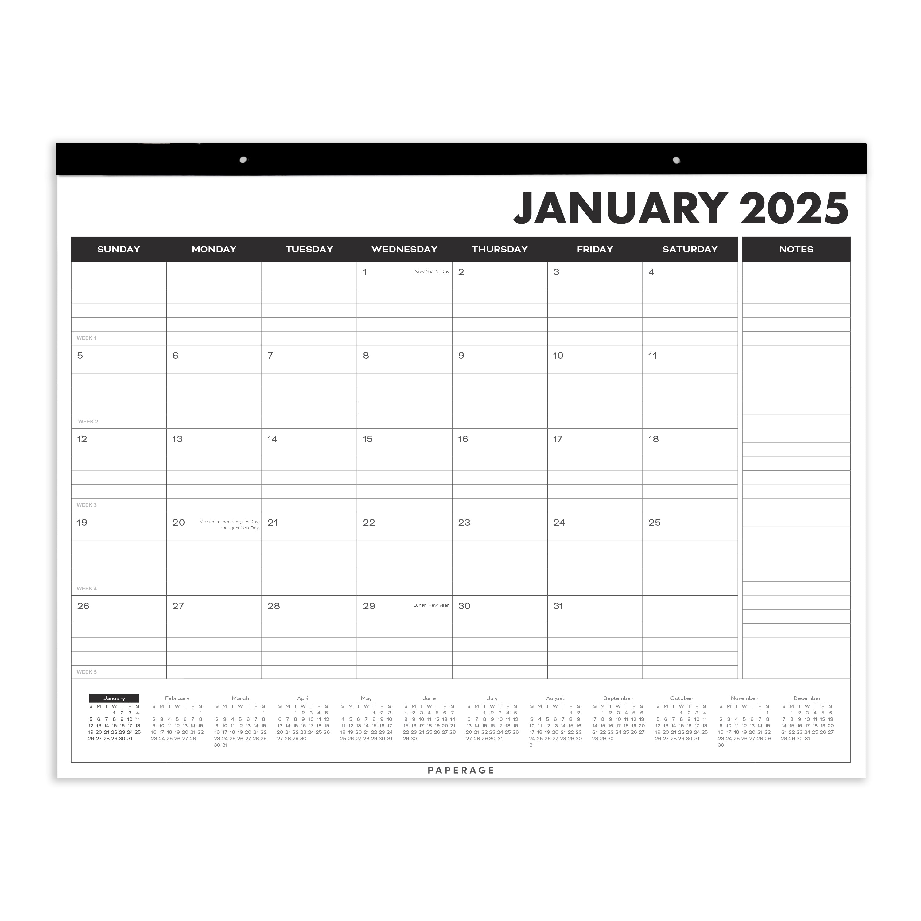 2025 Large Calendar, Minimalist Wall and Desk Calendar (17 in x 22 in)