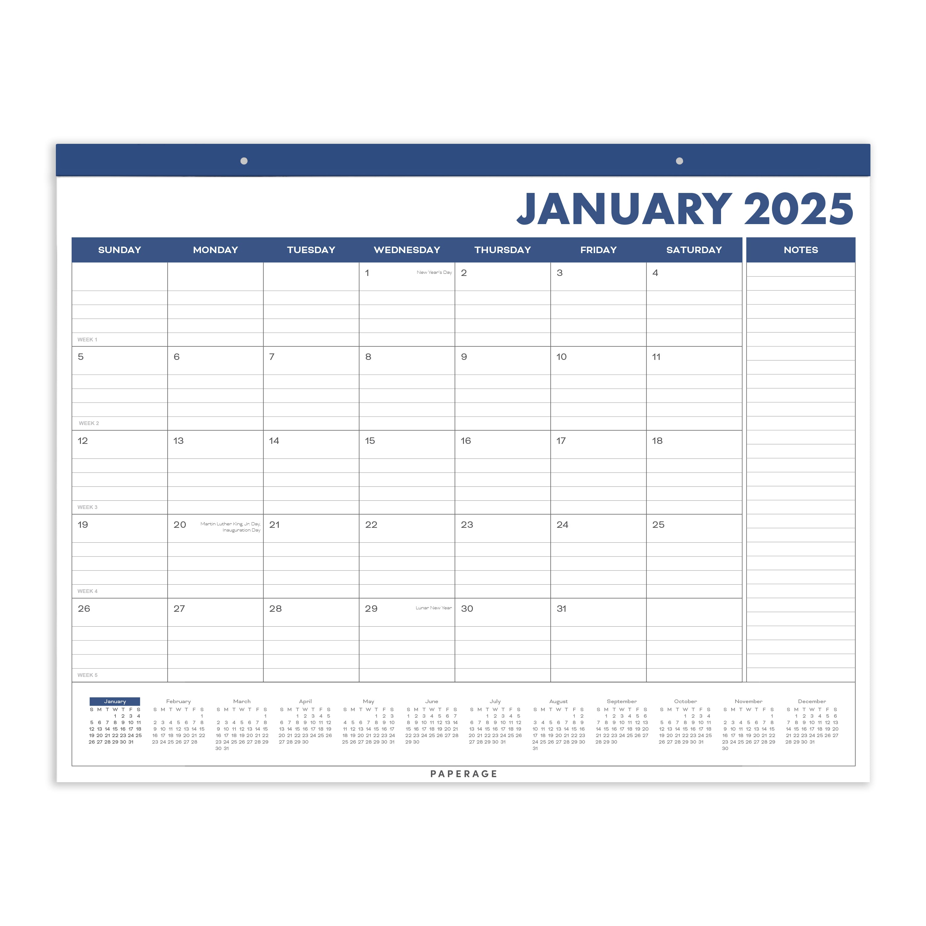 2025 Large Calendar, Minimalist Wall and Desk Calendar (17 in x 22 in)