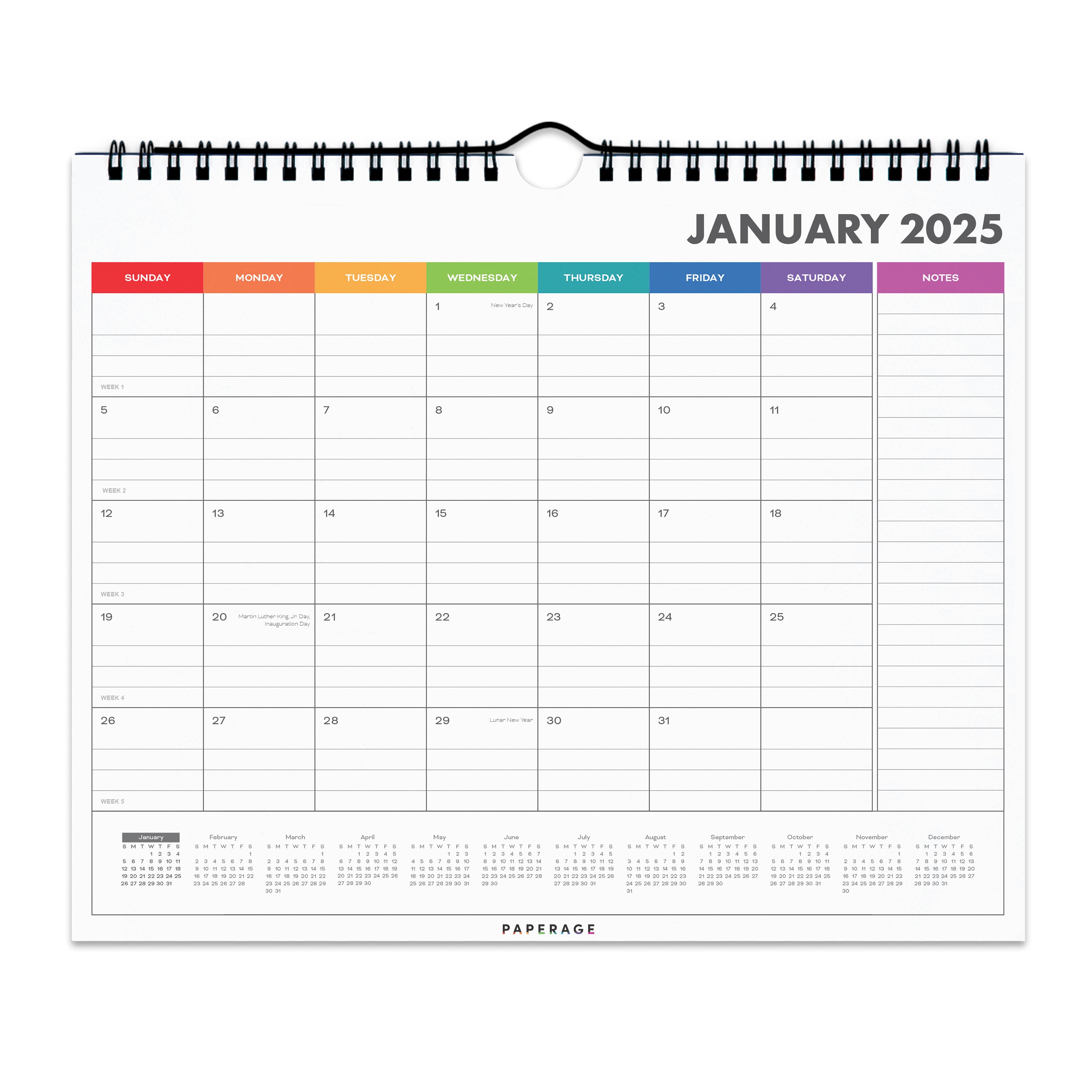 2025 Small Calendar, Minimalist Wall and Desk Calendar (9 in x 11 in)