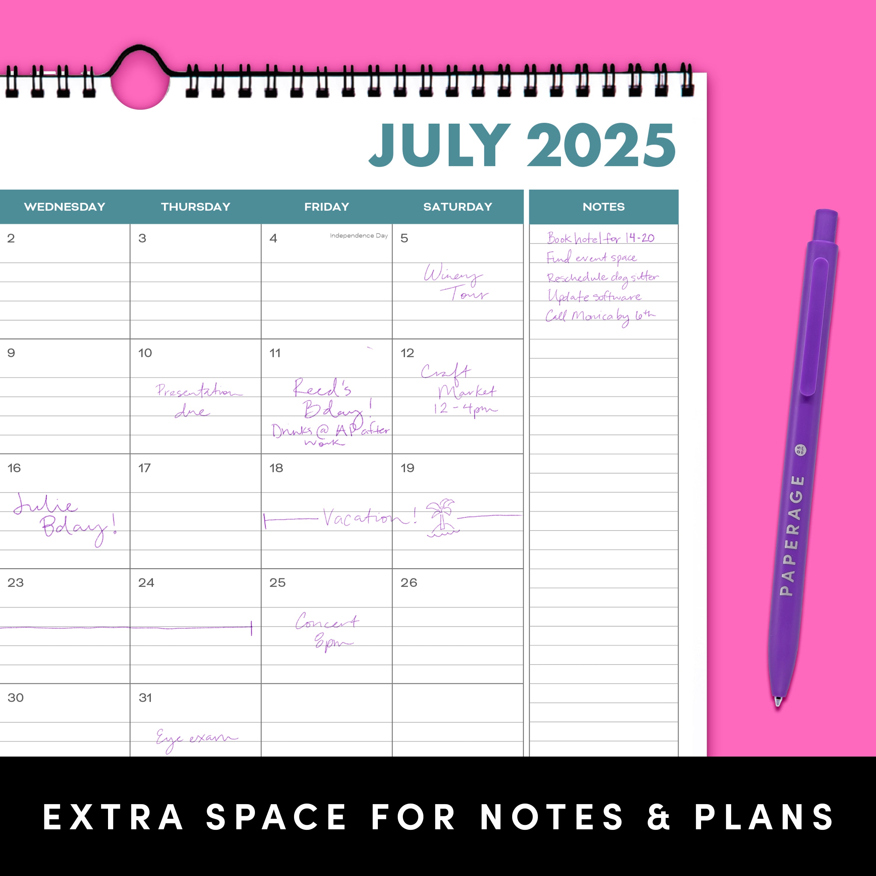 2025 3 Pack Medium Calendars, Minimalist Wall and Desk Calendars (11.5 in x 14.75 in)