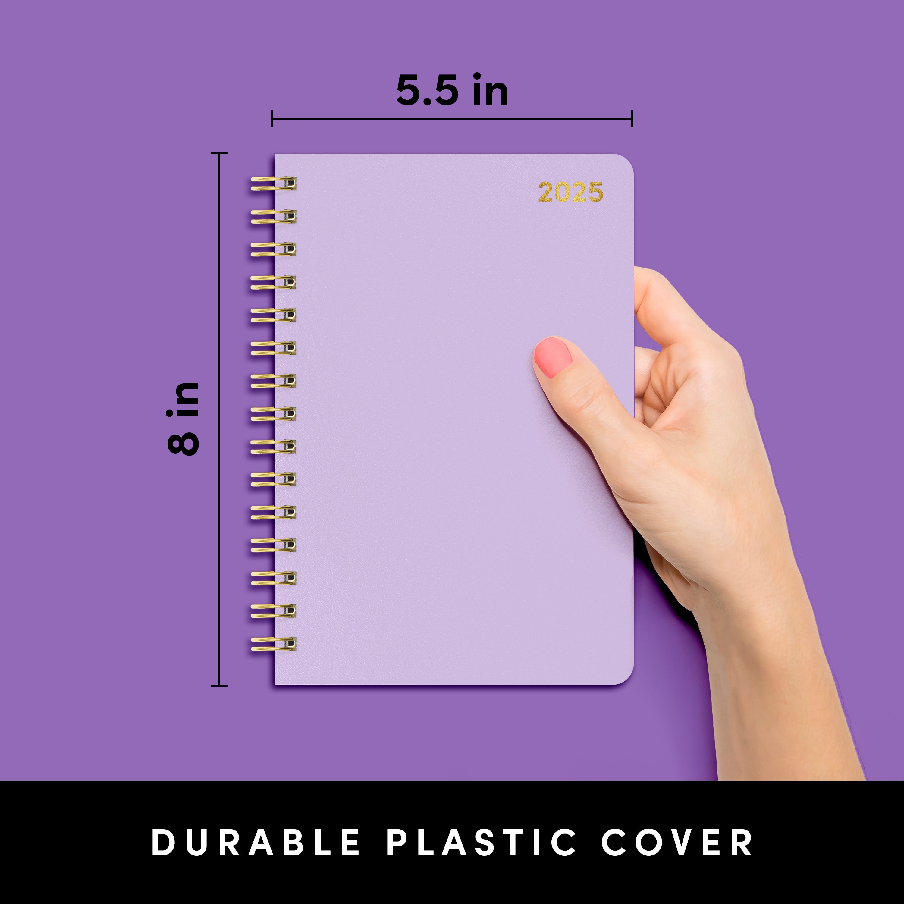 2025 Small Weekly & Monthly Planner, Spiral Bound, Flexible Cover (5.5 in x 8 in)