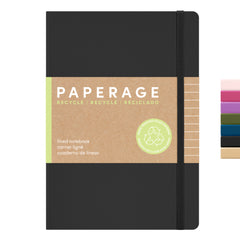 PAPERAGE Recycled Lined Journal Notebook, 160 Pages, Medium 5.6 inches x 8 inches - 100 GSM Thick Paper, Hardcover