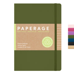 PAPERAGE Recycled Lined Journal Notebook, 160 Pages, Medium 5.6 inches x 8 inches - 100 GSM Thick Paper, Hardcover