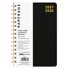 PAPERAGE 17 Month Academic Planner 2025-2026, Weekly & Monthly Spreads, August 2025 - December 2026, Small (5 in x 8 in)
