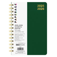 PAPERAGE 17 Month Academic Planner 2025-2026, Weekly & Monthly Spreads, August 2025 - December 2026, Small (5 in x 8 in)