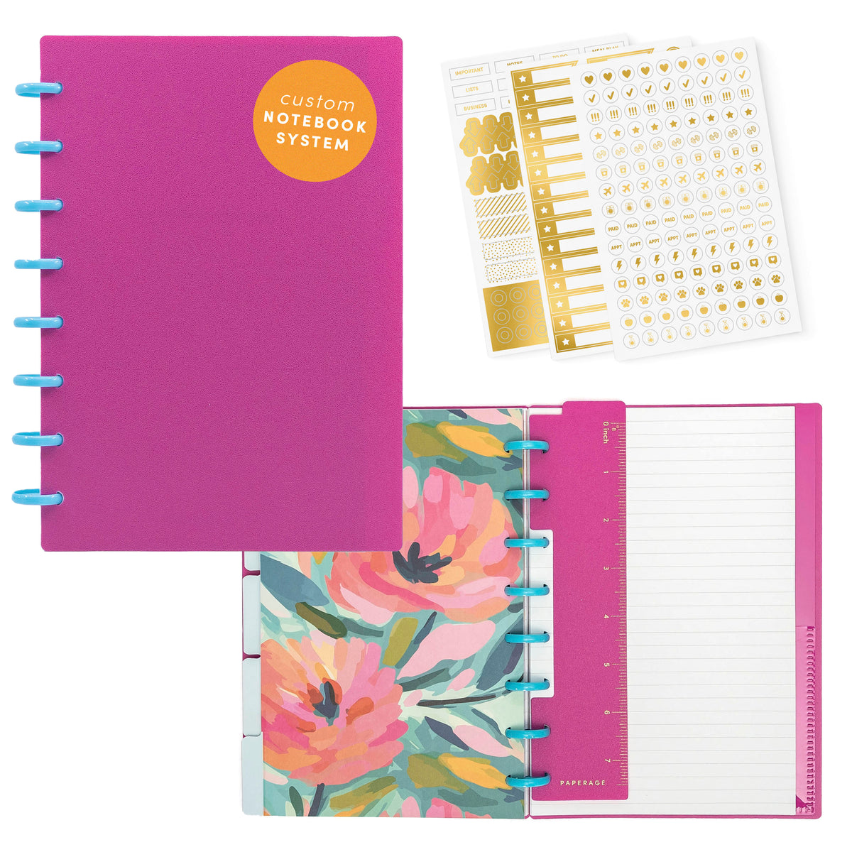 Customizable Discbound Notebook, 8-Disc Refillable Journal , Divider S ...