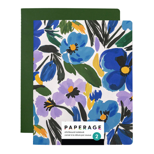 PAPERAGE Soft Cover Lined Journal Notebook, 2 Pack, (Cherry Blossom), 100 Pages, Large 7.5 inches x 9.5 inches, College Ruled, Ideal for Note Taking & Travel Journal