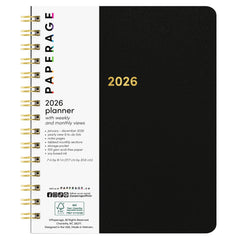 2026 Spiral Planner, Weekly & Monthly Layouts with Notes – Medium or Large Size