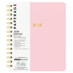 2026 Spiral Planner, Weekly & Monthly Layouts with Notes – Medium or Large Size