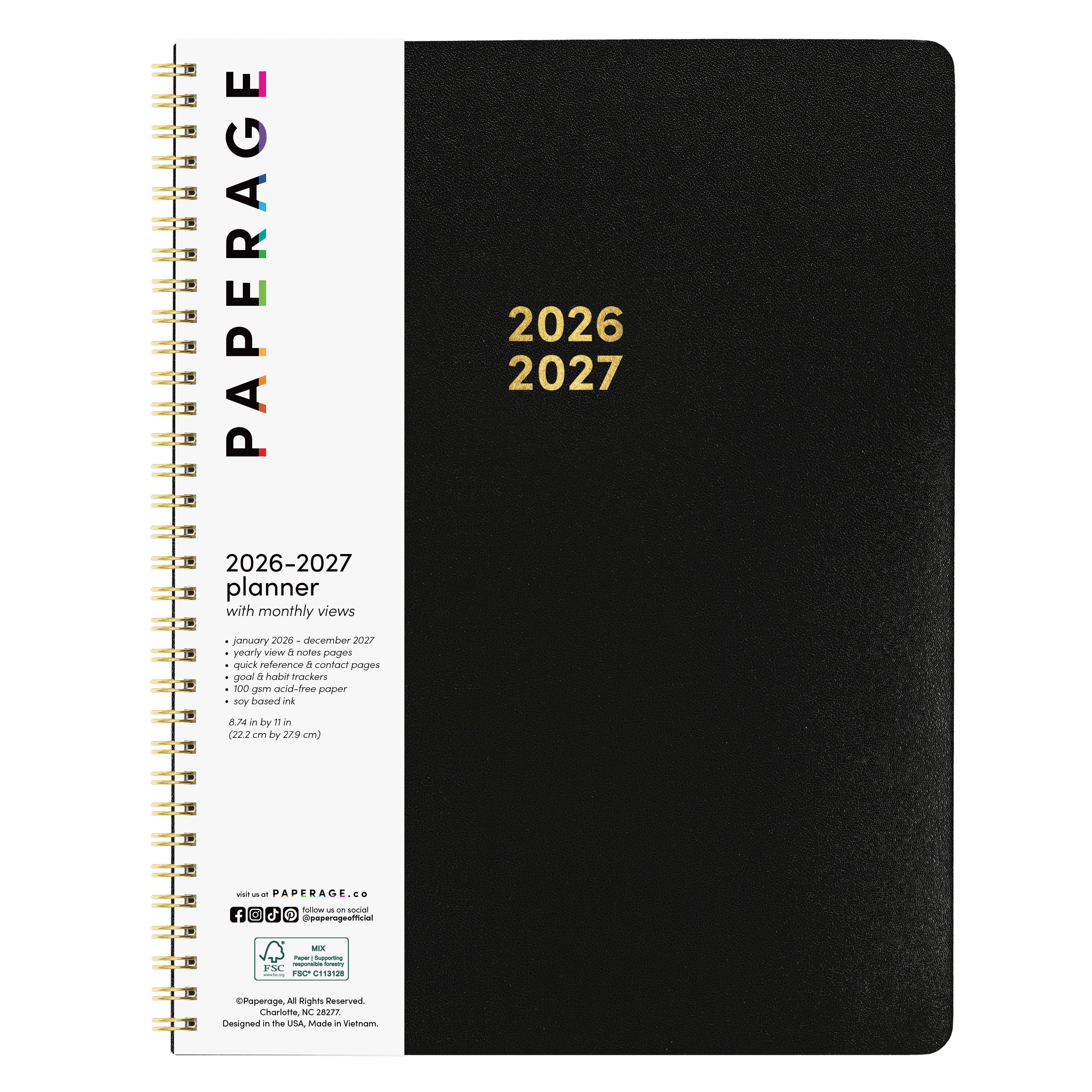 2-Year Spiral Planner 2026–2027, 24-Month, 8.7