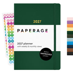 2027 Hardcover Weekly & Monthly Planner, (January 2027 - December 2027), 5.6 in x 8 in
