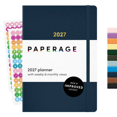 2027 Hardcover Weekly & Monthly Planner, (January 2027 - December 2027), 5.6 in x 8 in