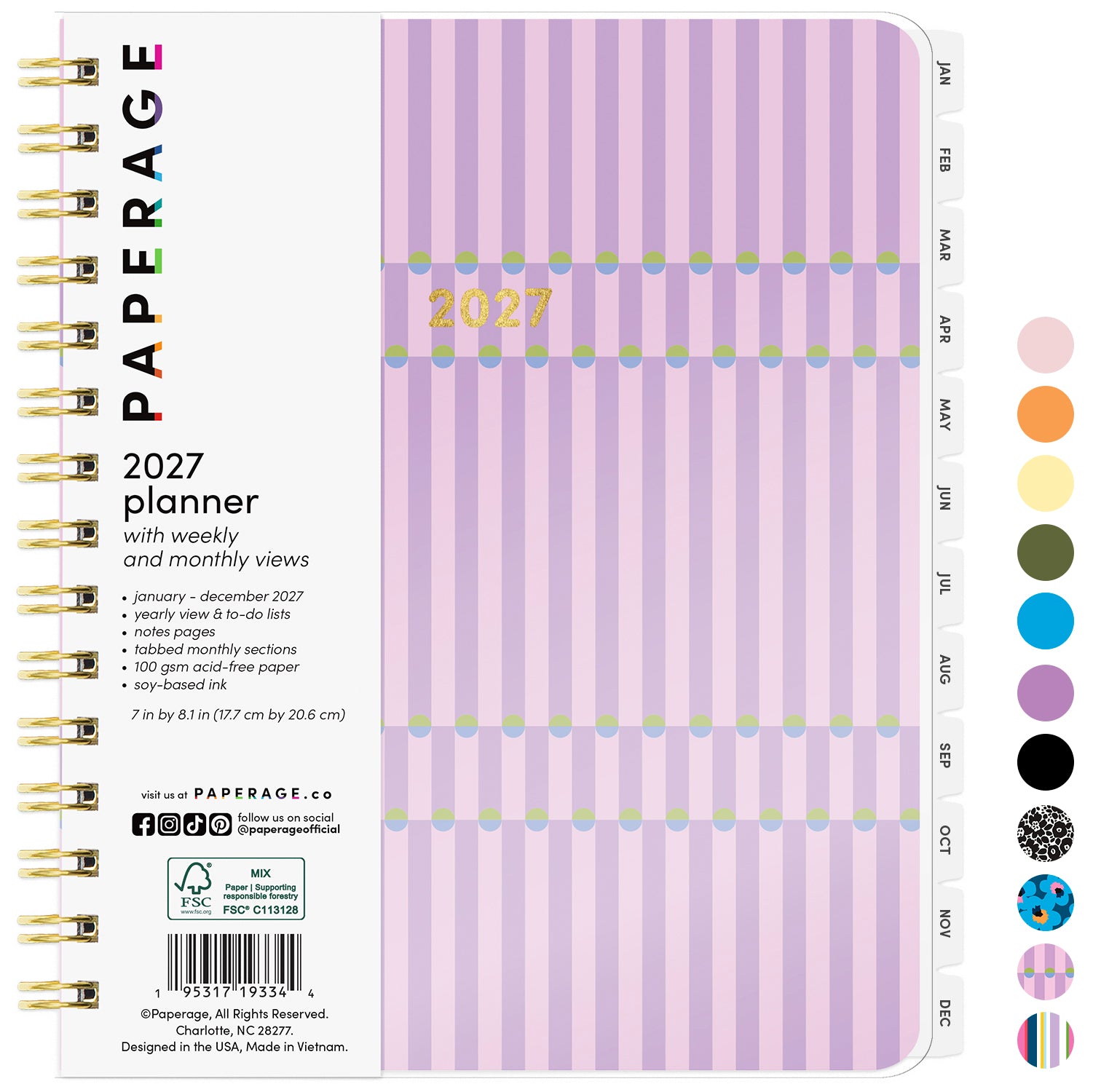 2027 Weekly & Monthly Planner, 12 Months (January 2027 - December 2027), 7 in x 8.1 in