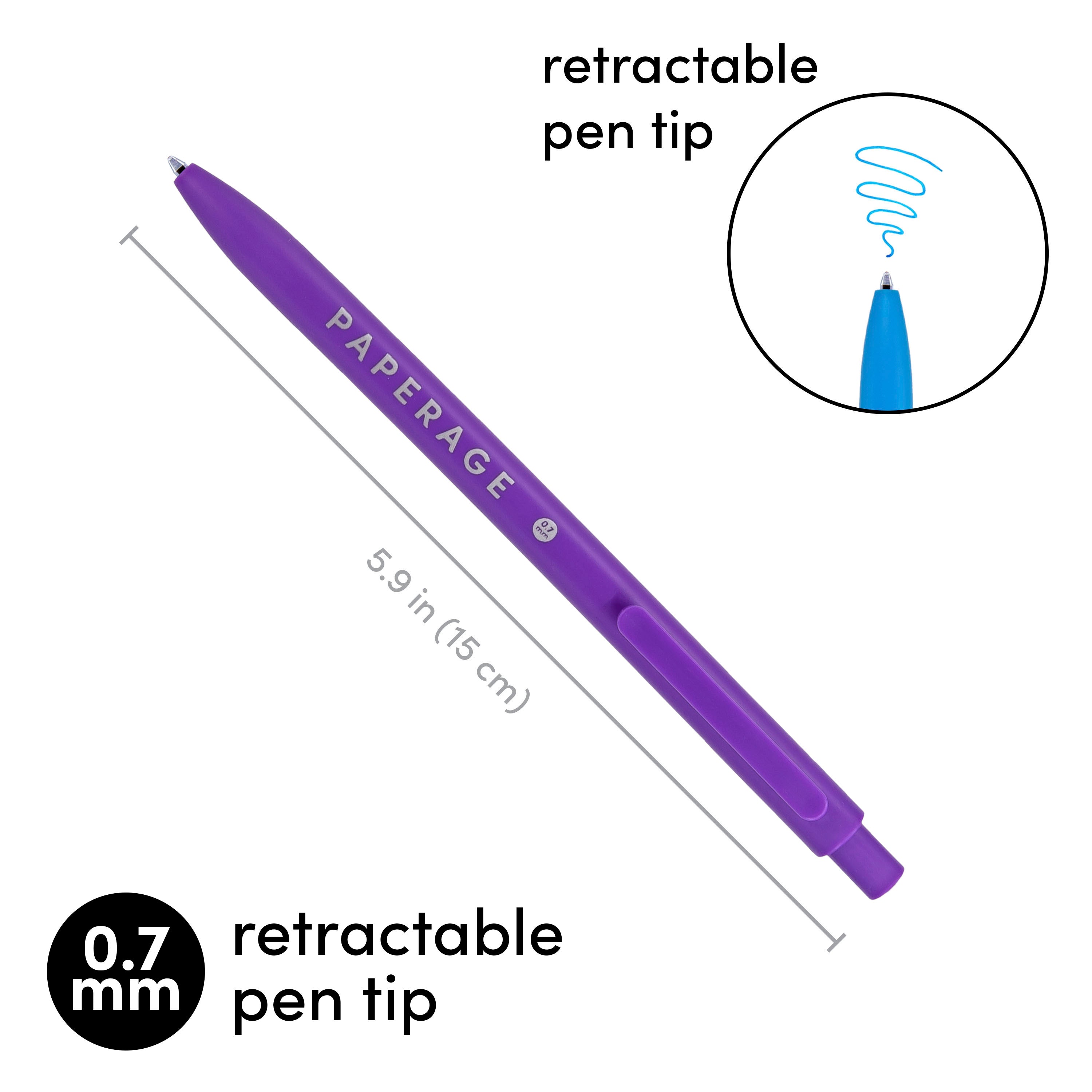 20 Pack Retractable Gel Pens (0.7 mm Medium Point)