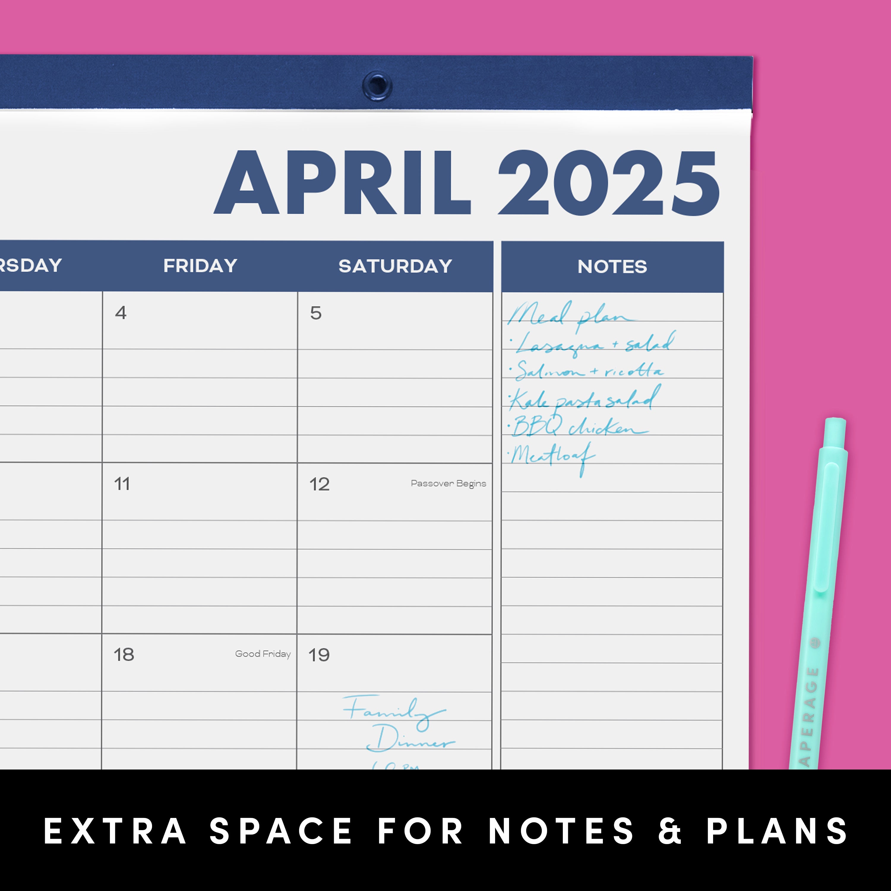 2025 Large Calendar, Minimalist Wall and Desk Calendar (17 in x 22 in)