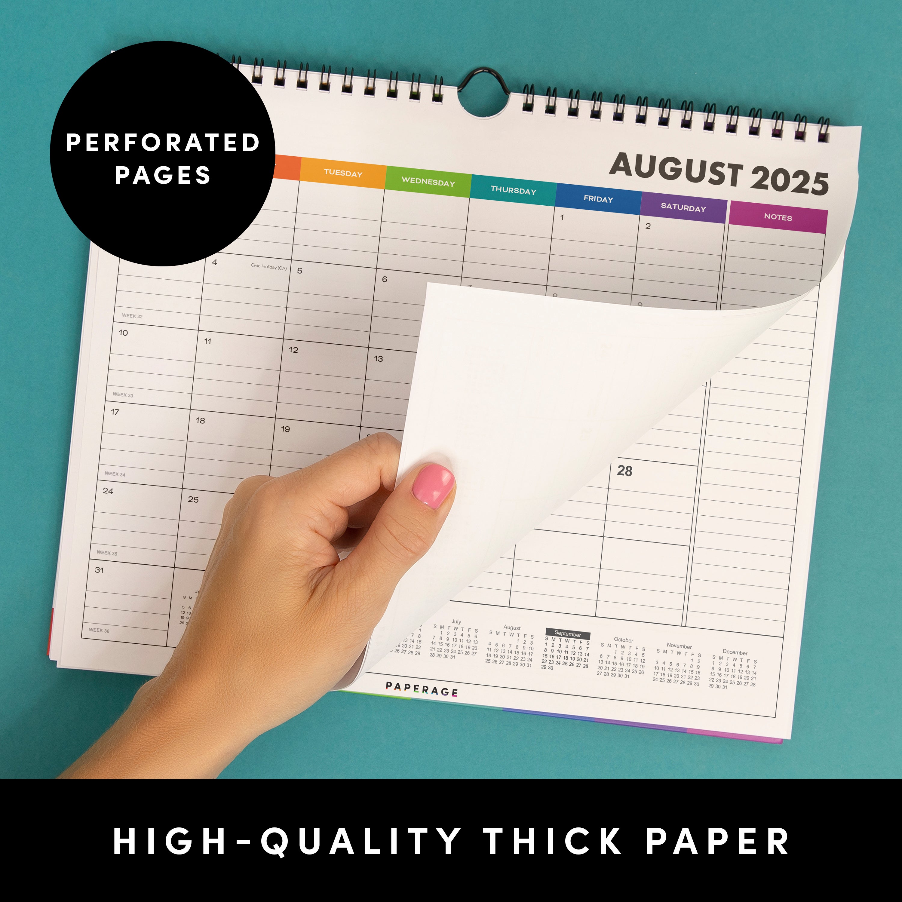 2025 3 Pack Small Calendars, Minimalist Wall and Desk Calendar (9 in x 11 in)