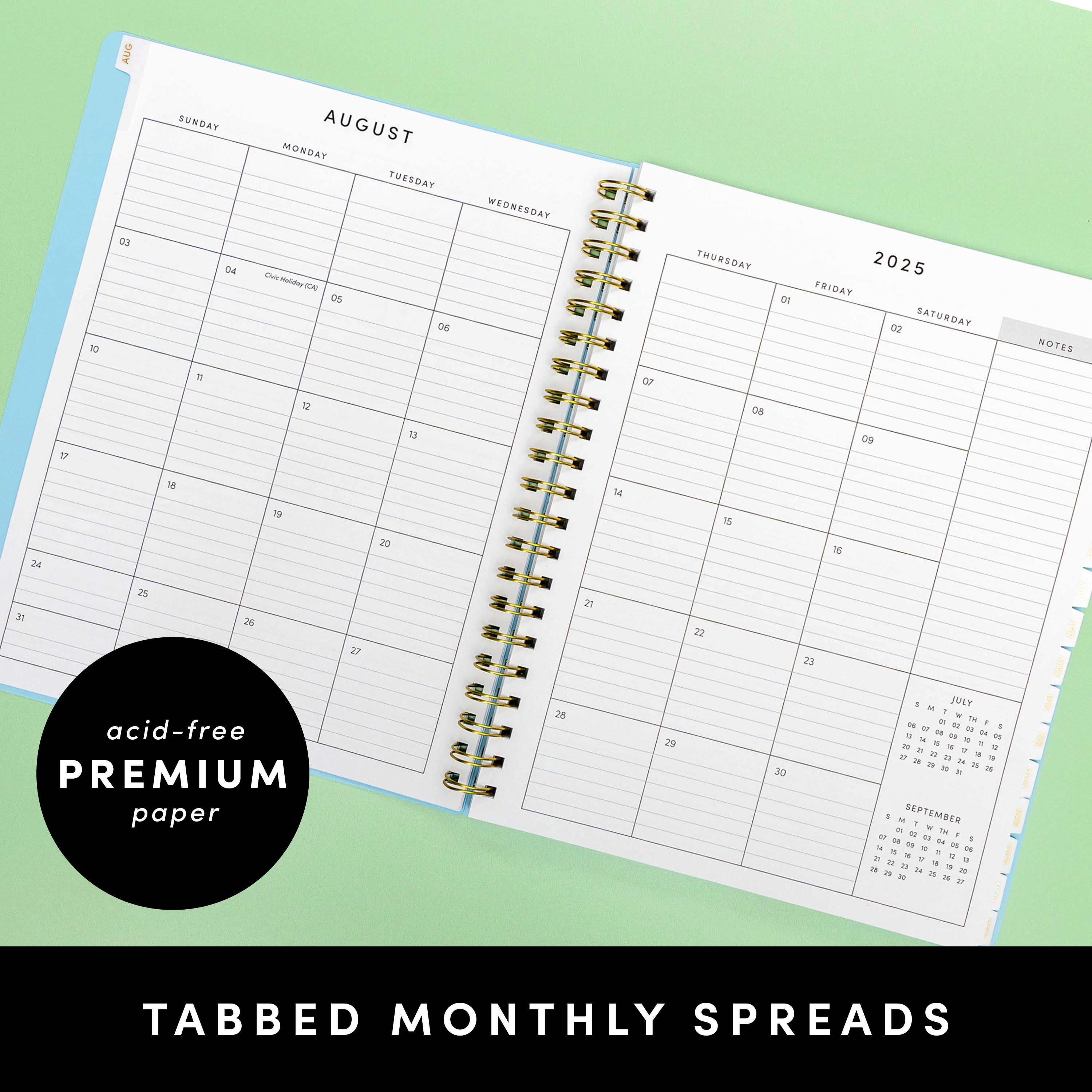 PAPERAGE 17 Month Academic Planner 2025-2026, Weekly & Monthly Spreads, August 2025 - December 2026, Large (8.5 in x 11 in)