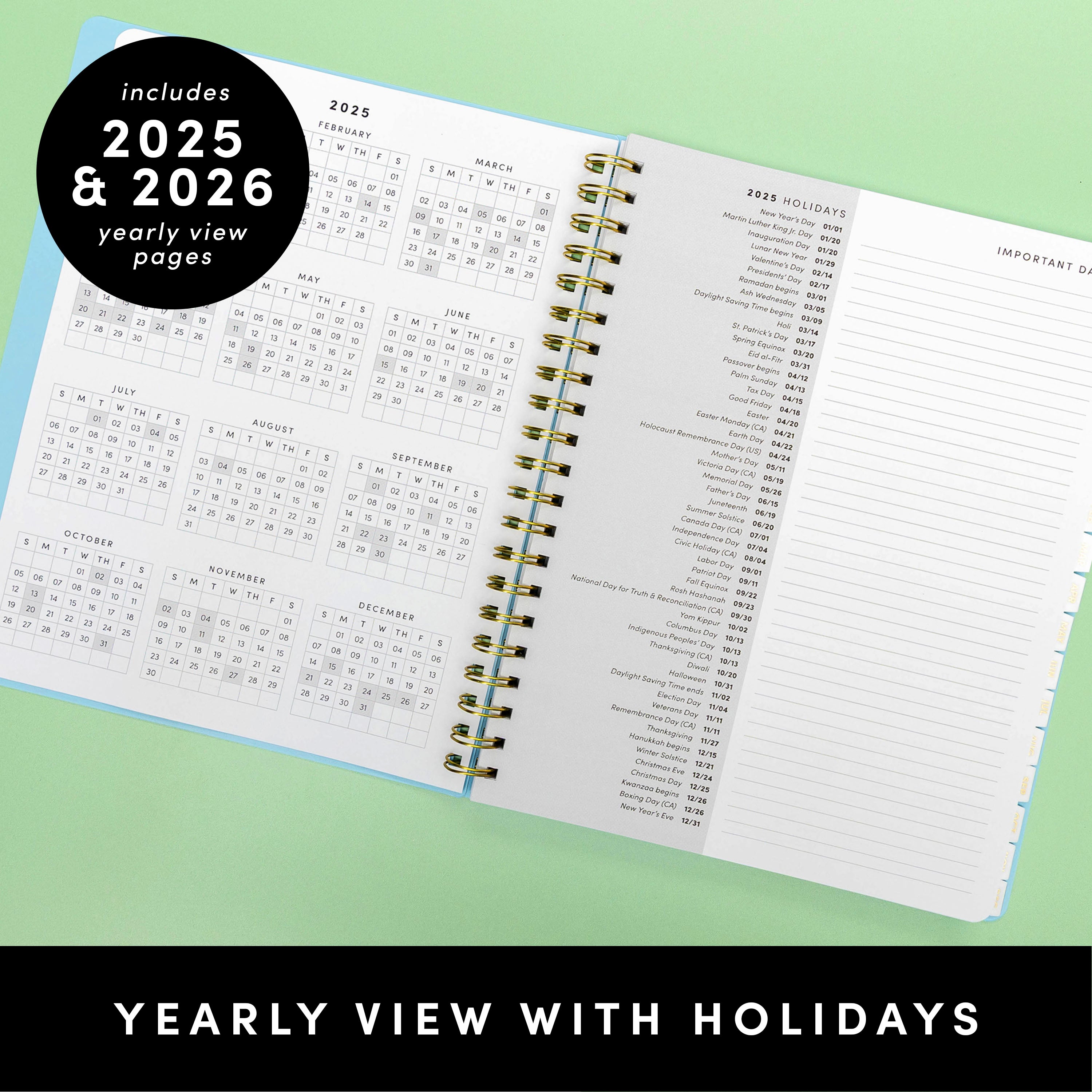 PAPERAGE 17 Month Academic Planner 2025-2026, Weekly & Monthly Spreads, August 2025 - December 2026, Large (8.5 in x 11 in)