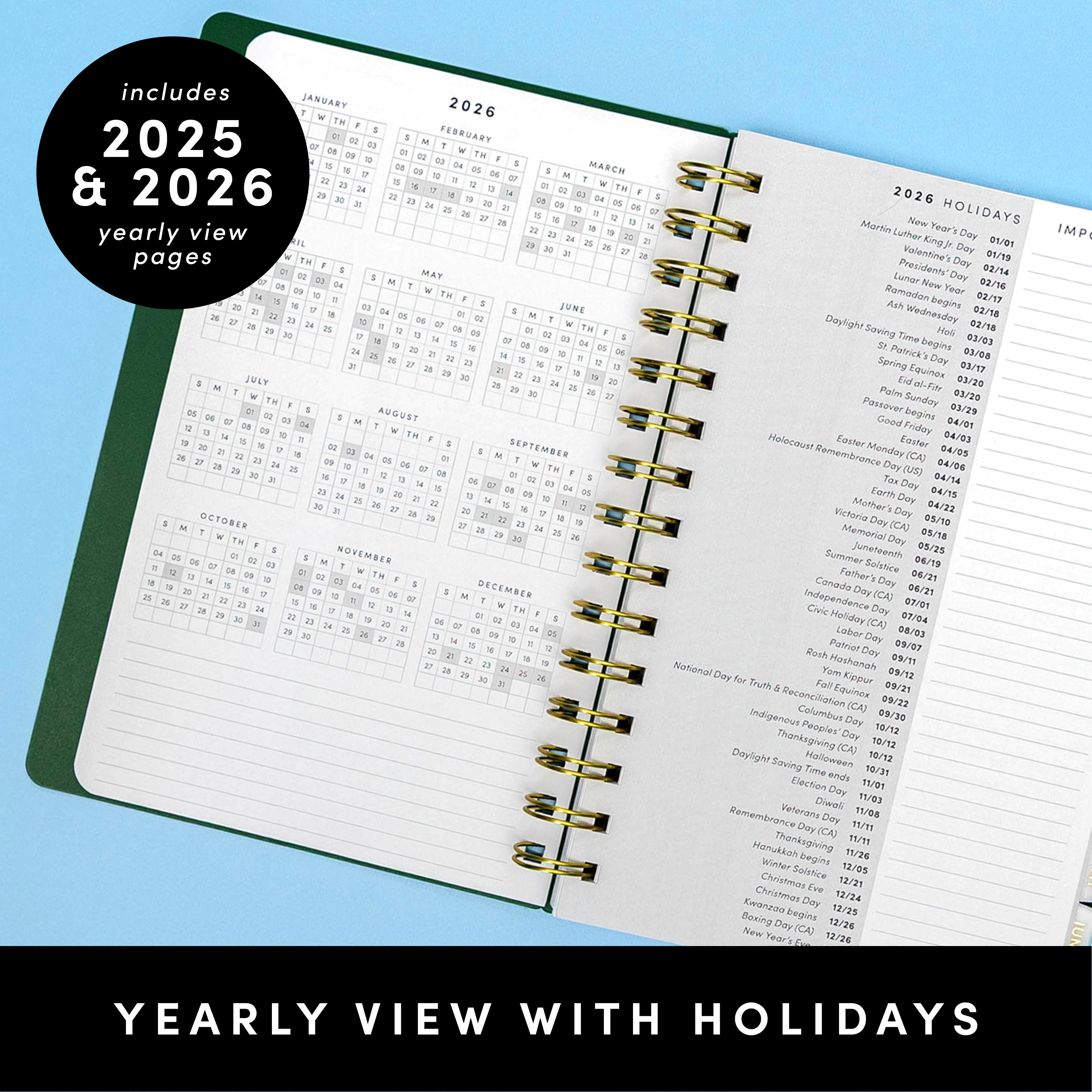PAPERAGE 17 Month Academic Planner 2025-2026, Weekly & Monthly Spreads, August 2025 - December 2026, Small (5 in x 8 in)