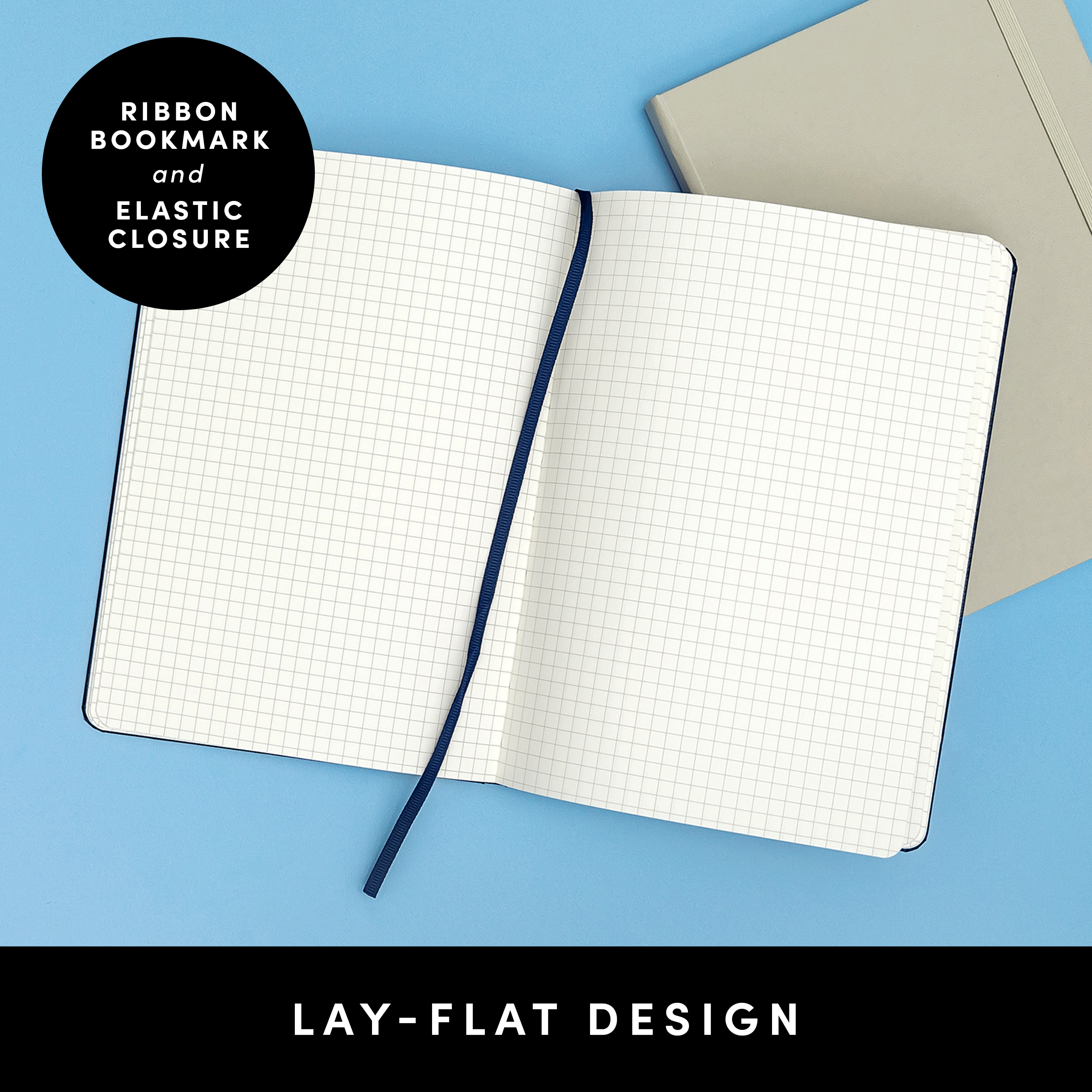 Grid Journal Graph Paper Notebook, Hardcover (5.6 in x 8 in)