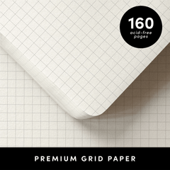 Grid Journal Graph Paper Notebook, Hardcover (5.6 in x 8 in)