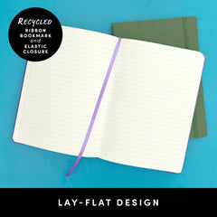 PAPERAGE Recycled Lined Journal Notebook, 160 Pages, Medium 5.6 inches x 8 inches - 100 GSM Thick Paper, Hardcover