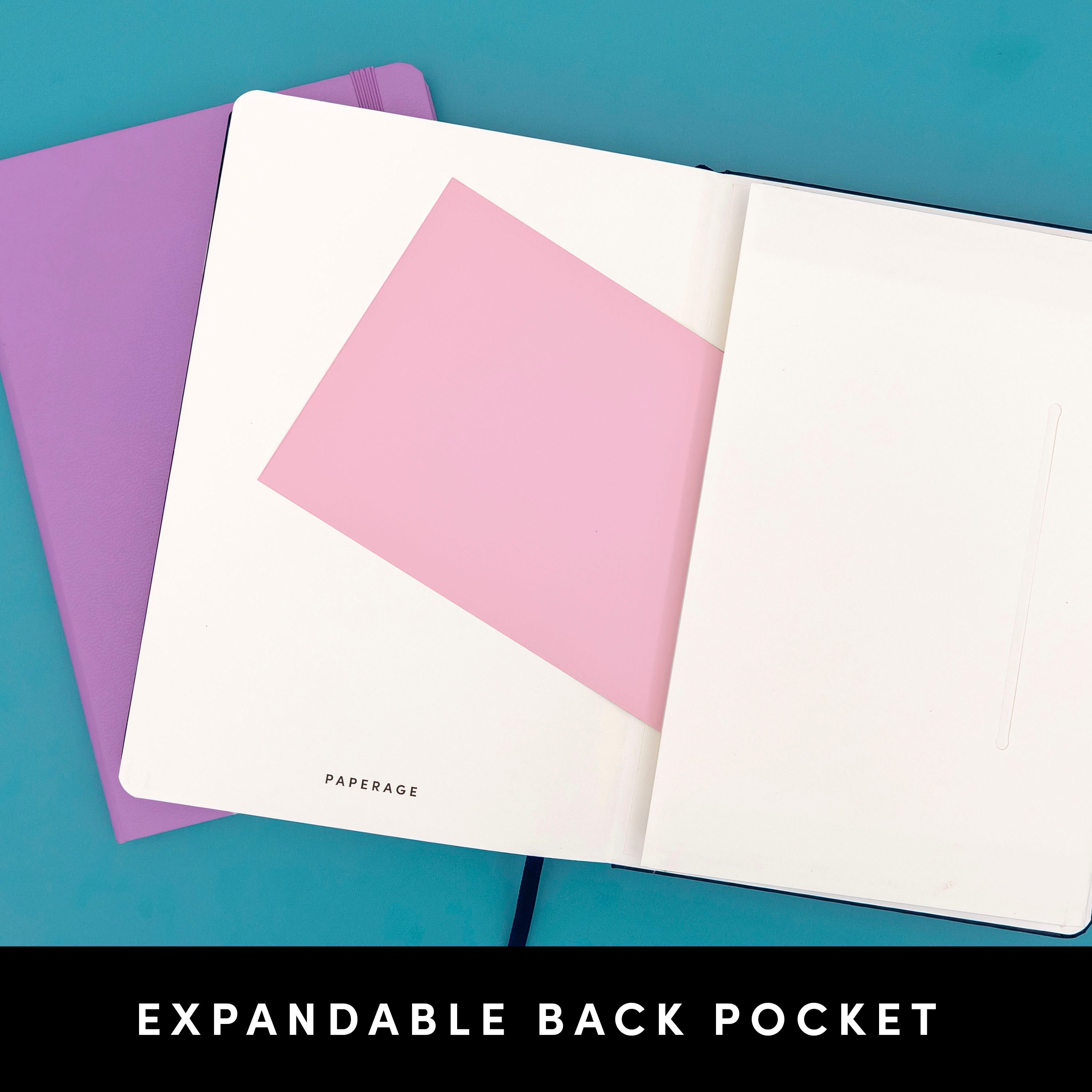 PAPERAGE Recycled Lined Journal Notebook, 160 Pages, Medium 5.6 inches x 8 inches - 100 GSM Thick Paper, Hardcover