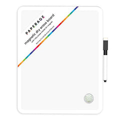 Paperage 8.5 by 11 inch dry erase board with 1 magnetic marker and 1 magnet.