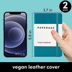 2 Pack Pocket Lined Journal Notebook, Hardcover (3.7 in x 5.6 in)