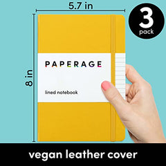 3 Pack Lined Journal Notebooks, Hardcover (5.7 in x 8 in)