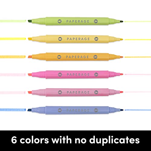 6 Pack Dual Tip Markers (3.4mm Chisel Tip + 1.5mm Round Tip)