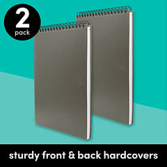 2 Pack Top Spiral-Bound Sketchbooks, Hardcover (8.5 in x 11 in)