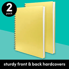 2 Pack Side Spiral-Bound Sketchbooks, Hardcover (8.5 in x 11 in)
