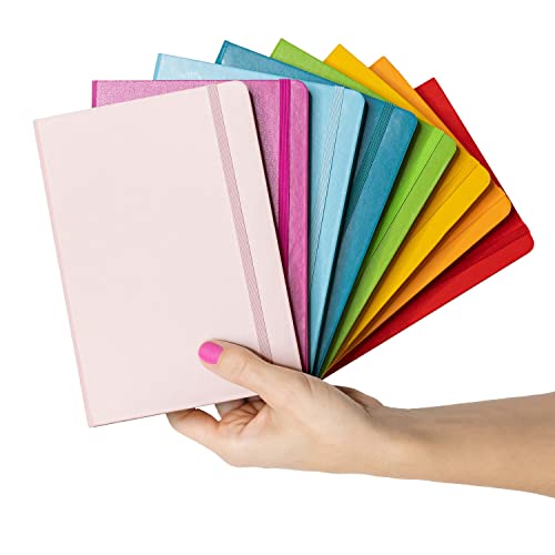 10 Pack Lined Journal Notebooks, Hardcover, (5.7 in x 8 in)