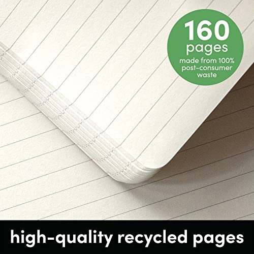 Recycled Lined Journal Notebook, Hardcover (5.7 in x 8 in)
