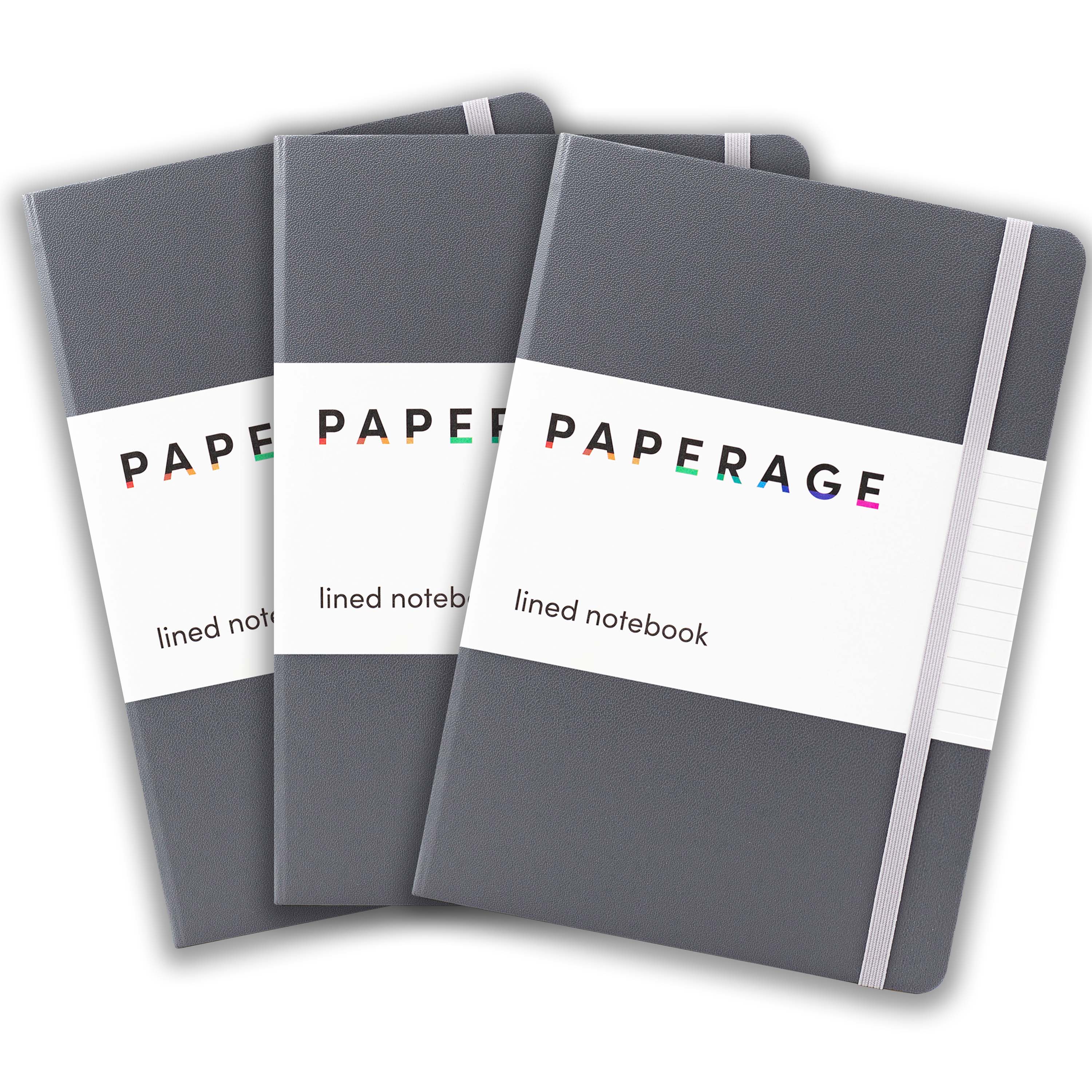 3 Pack Lined Journal Notebooks, Hardcover (5.7 in x 8 in) – Paperage