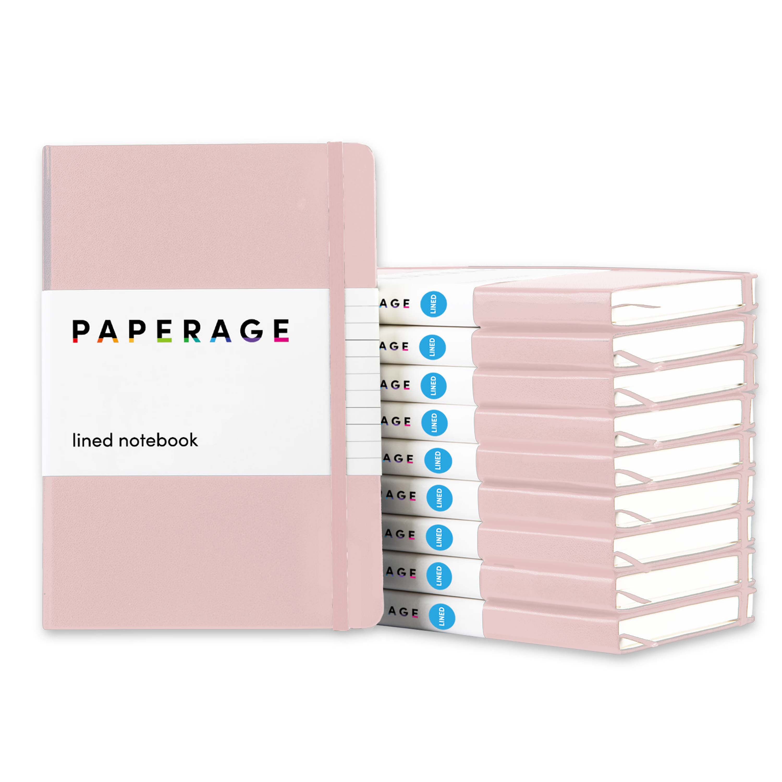 PAPERAGE Lined Journal Notebook Hard Cover 5.7 x 8 Inches White