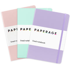 3 Pack Assorted Color Lined Journal Notebooks, Hardcover (5.6 in x 8 in)