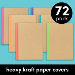 72 Pack Bulk Kraft Composition Notebook Journals