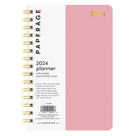 2024 Small Weekly & Monthly Planner (5.5 in x 8 in)