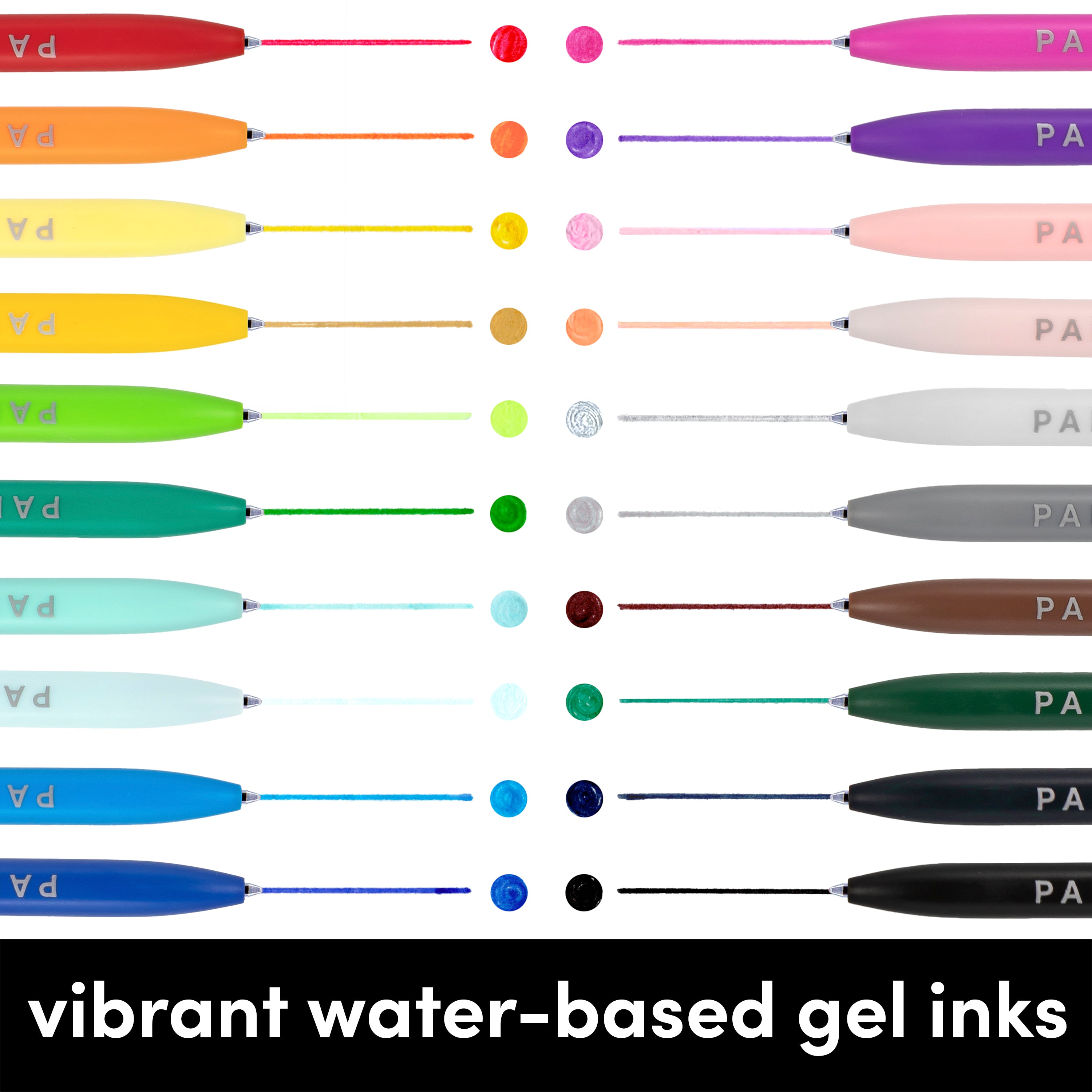 PAPERAGE Gel Pen With Retractable Extra Fine Point (0.5mm), 20 Colored Pen  Set